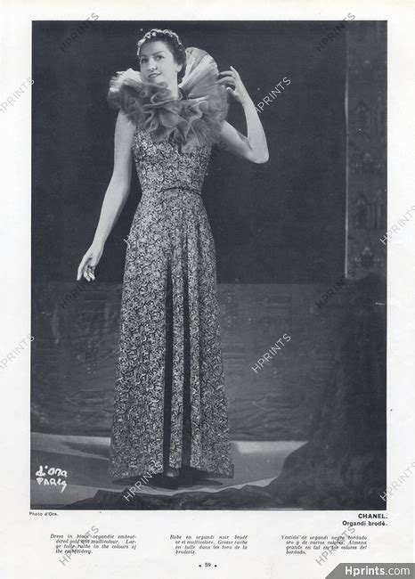 Chanel 1937 Evening Gown, Photo Madame D'Ora — Clipping